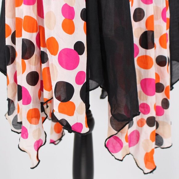 Jean Paul Junior Gaultier Black Multicolor Polka Dot Asymmetrical Skirt Small S - Picture 3 of 8